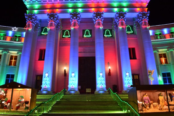 Denver City and County Building Lights Middle Close