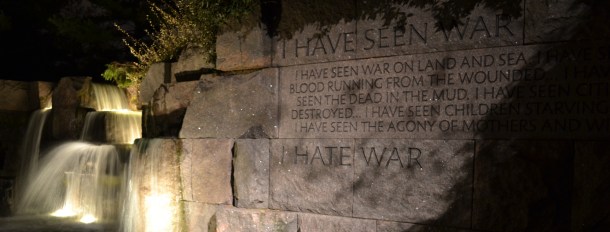 One of many waterfalls and quotations throughout the FDR Memorial