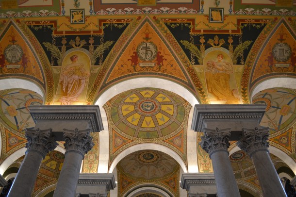 The ceiling above the Minerva mosaic