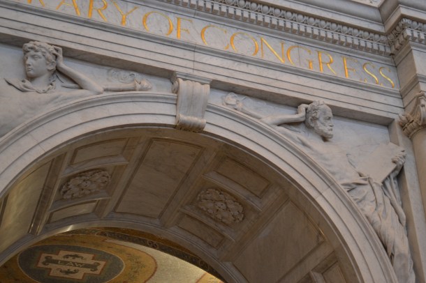The entrance arch inside the Library of Congress