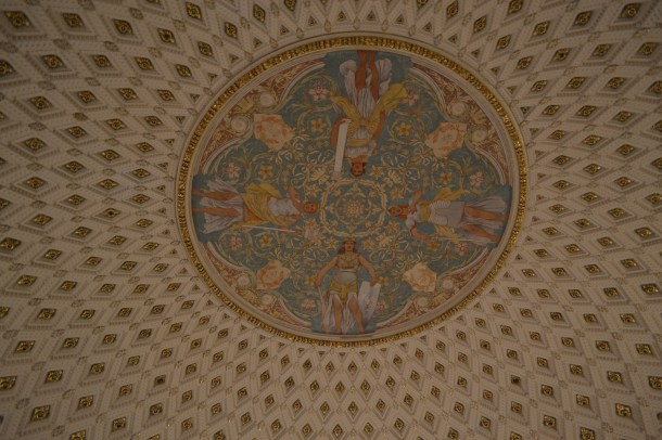 The ceiling in the Thomas Jefferson section of the Library of Congress