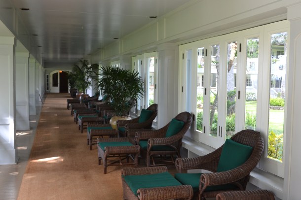 Lounging on the lanai at the Lodge