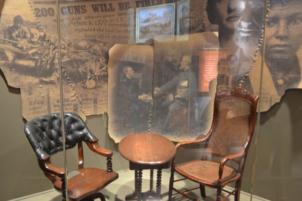 The desk used in Lee's surrender of the South to Grant to end the Civil War
