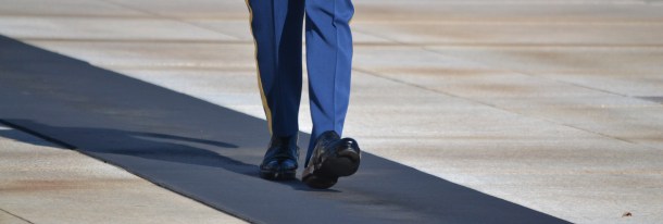 One foot in front of the other