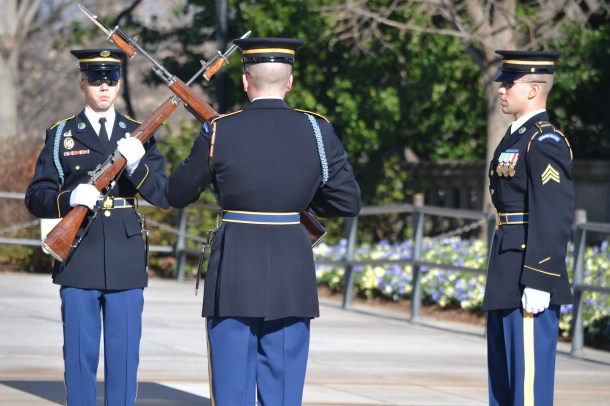 The changing of the guard at the Tomb of the Unknowns