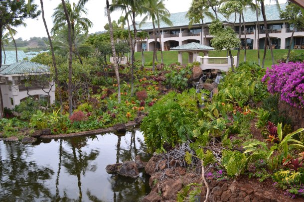 Manele Bay's courtyard gardens