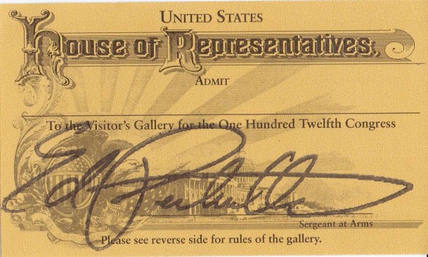 Ticket to the House of Representatives