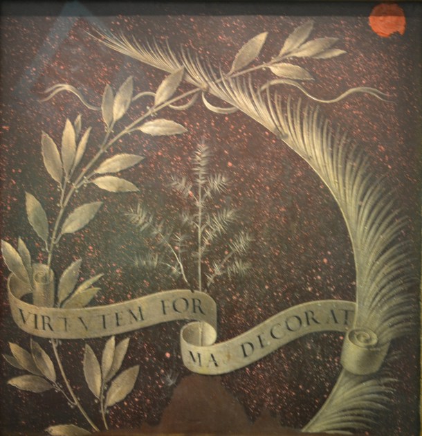 The back of da Vinci's Ginevra de' Benci, 1474, in Gallery 6