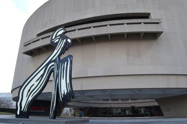 A Roy Lichtenstein sculpture outside the Hirshorn