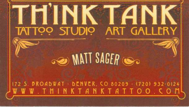 Th'ink Tank Tattoo Matt Sager Business Card