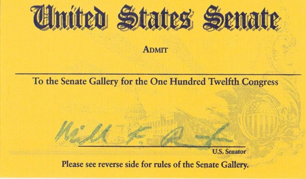 Ticket to the U.S. Senate
