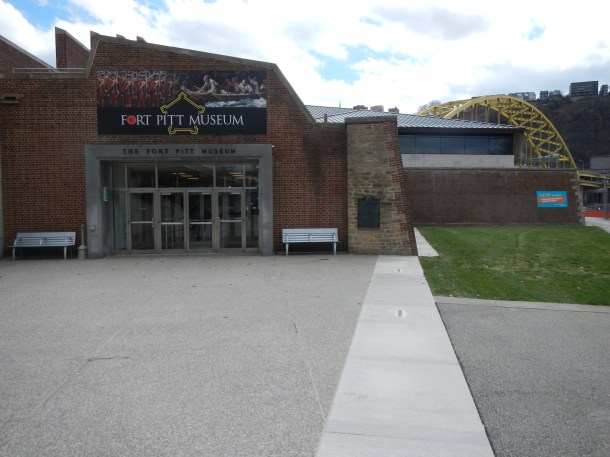 The Fort Pitt Museum and the outline of the fort's old wall