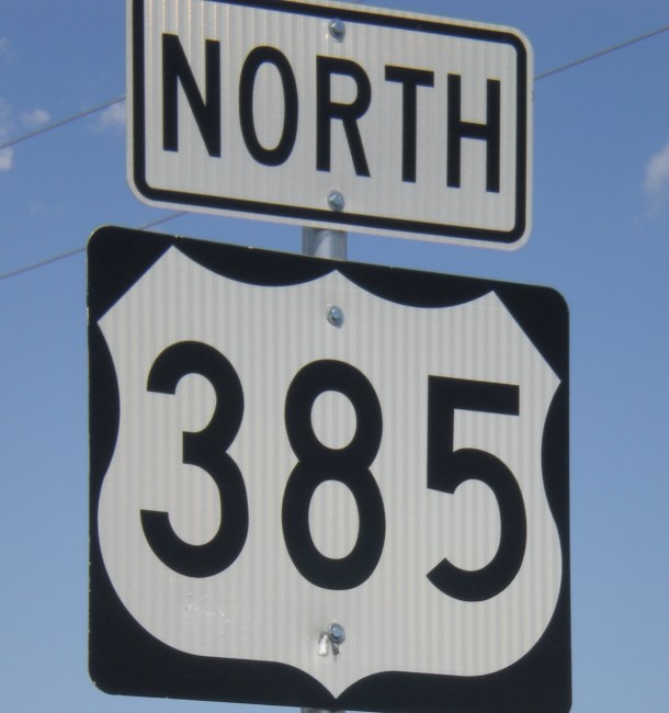Driving north on Highway 385