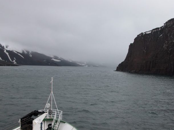 Cruising into - yes, into - Deception Island