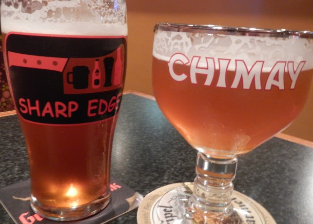 Grabbing a couple at the Sharp Edge Beer Emporium