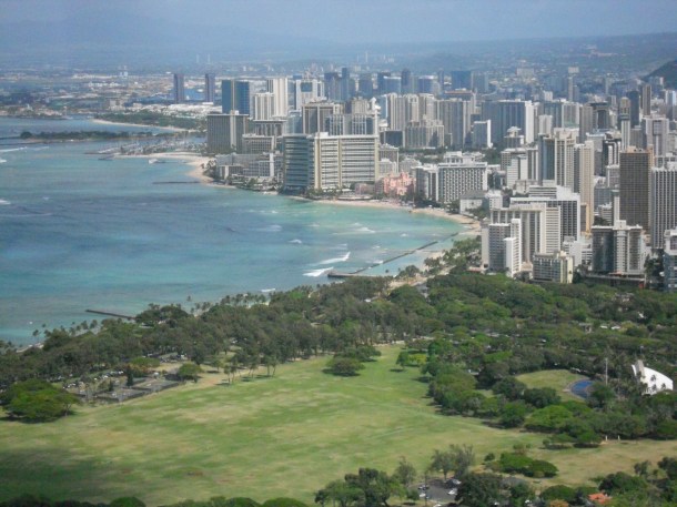 Hawaii Oahu Honolulu Diamond Head Waikiki View