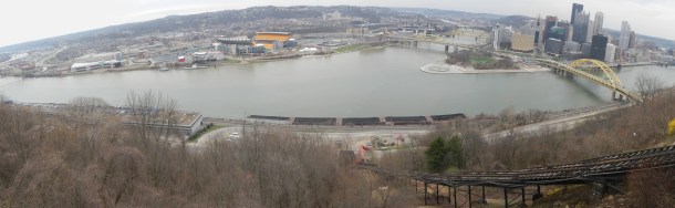 A Pittsburgh panoramic from atop the Duquesne Incline