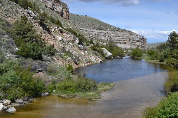 The Popo Agie reappears a quarter of a mile downriver