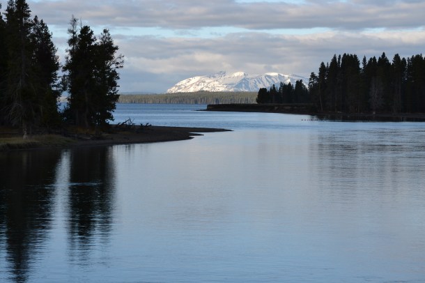 Yellowstone National Park Lake in the Morning from the Fishing Bridge