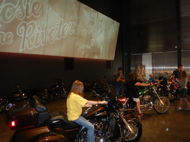 Posing for pictures on the bikes