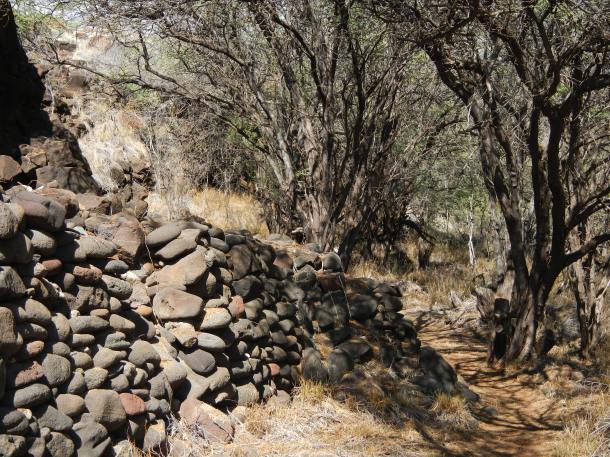 Hiking through Kaunolu Village