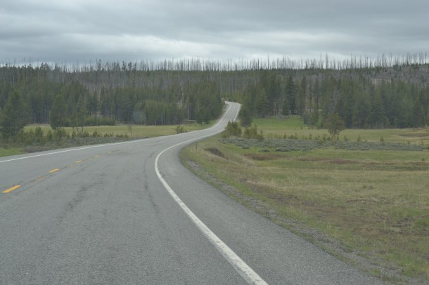The road west from Canyon Village