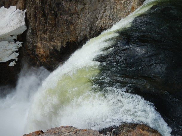 A close up look at the Lower Falls