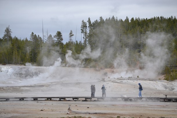 Getting up close to the geothermal features at Norris