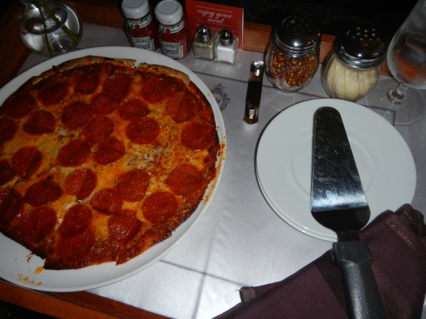 Room service pepperoni pizza
