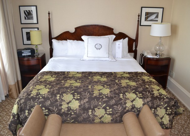 Bedroom in a Pfister Hotel suite