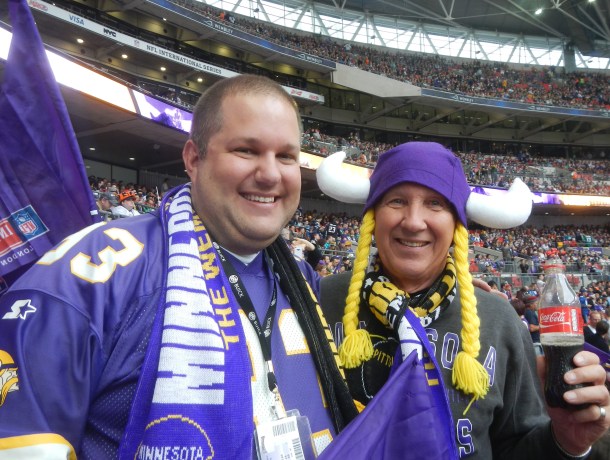 Dad and me getting pumped for the Vikings game