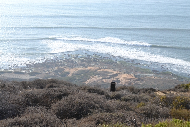 Looking down on the tide pools from the lighthouse