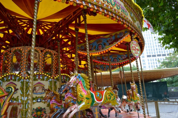 A merry-go-round near the London Eye