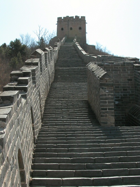 The stairs on the Great Wall of China at Simatai