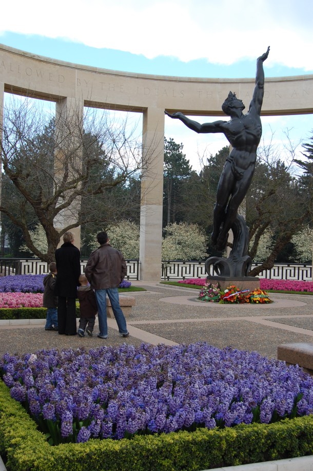 A memorial at the nearby cemetery