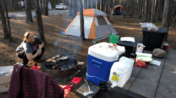 Our Canyon Campground site in Yellowstone